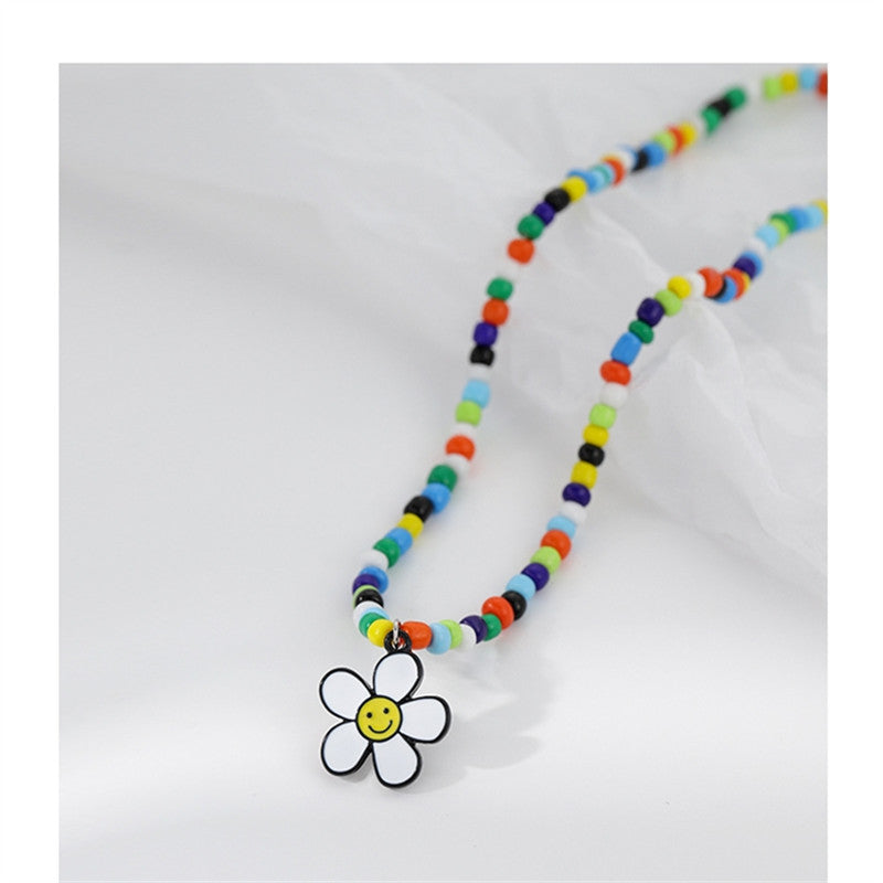 Collares De Flores Con Cuentas De Colores al por mayor